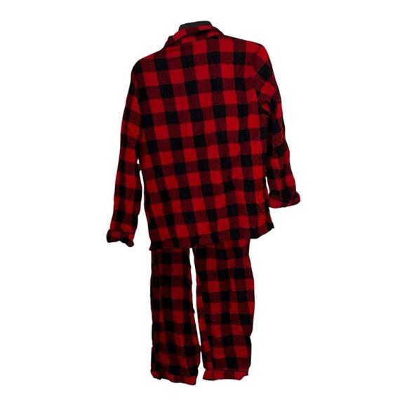 Wonder Shop Red Buffalo Plaid Pajama Set Medium Western Cozy Autumn Sleepwear - Picture 2 of 3
